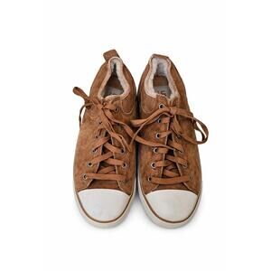 UGG Genuine LEATHER & SHEEPSKIN Evera Chestnut Sneakers S/N1888 Size 9 EUC